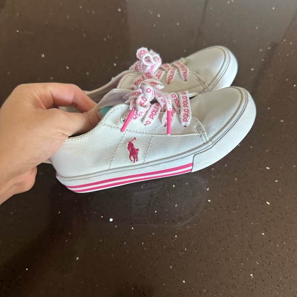 Polo by Ralph Lauren Kids' Sneakers in White and Pink - Picture 1 of 3